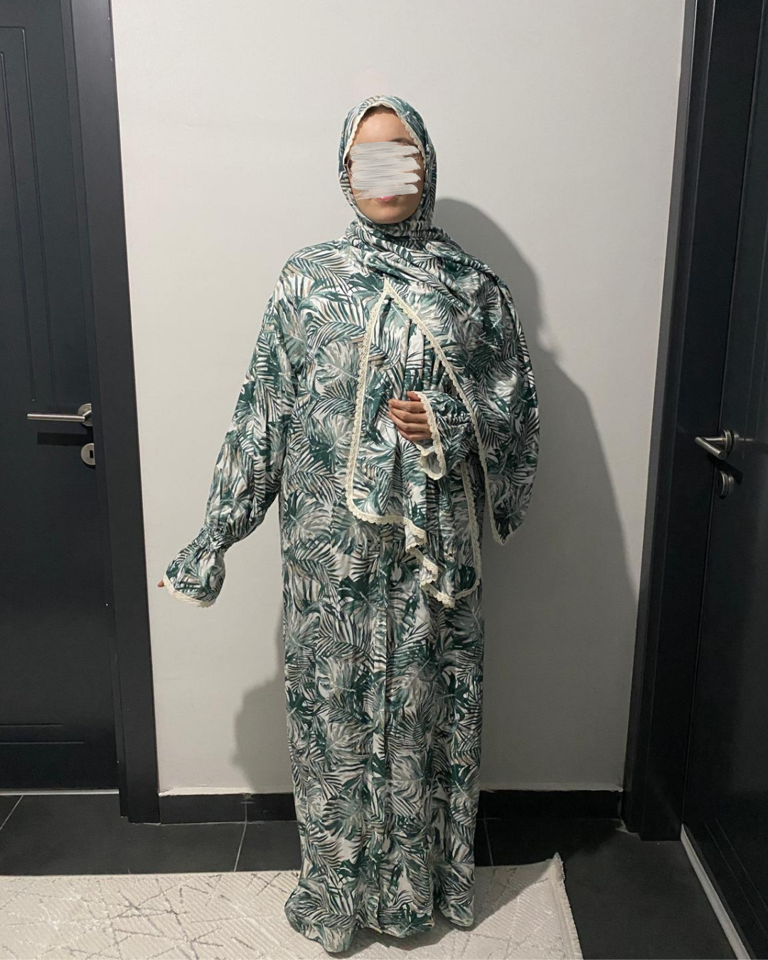 Liya Pamuklu Desenli Namaz Elbisesi