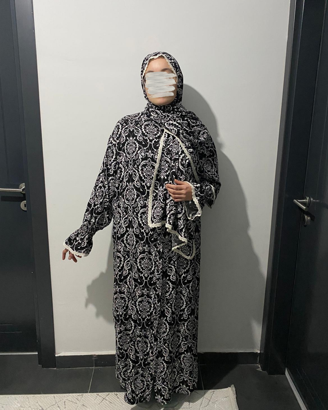 Liya Pamuklu Desenli Namaz Elbisesi