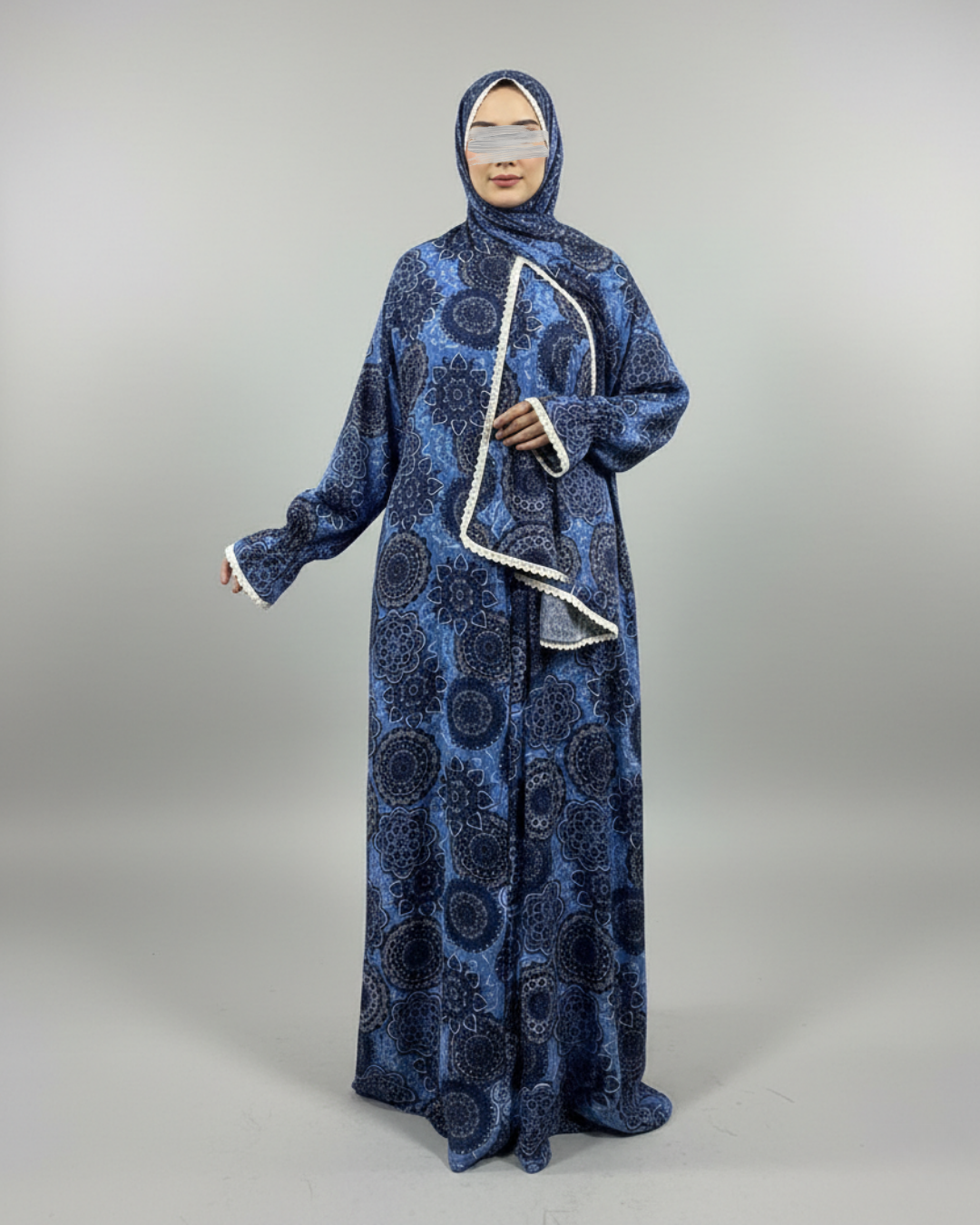 Liya Pamuklu Desenli Namaz Elbisesi