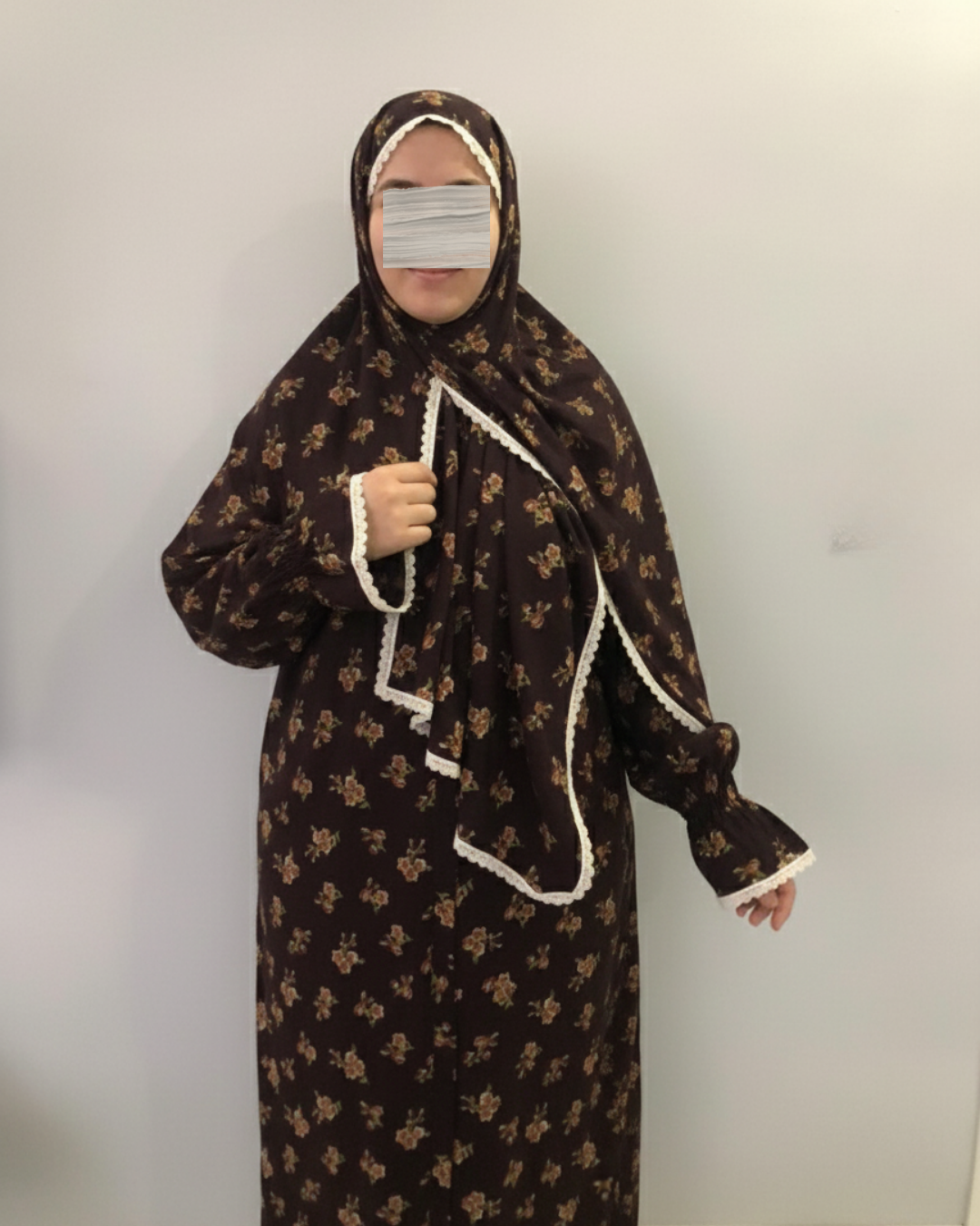 Liya Pamuklu Desenli Namaz Elbisesi