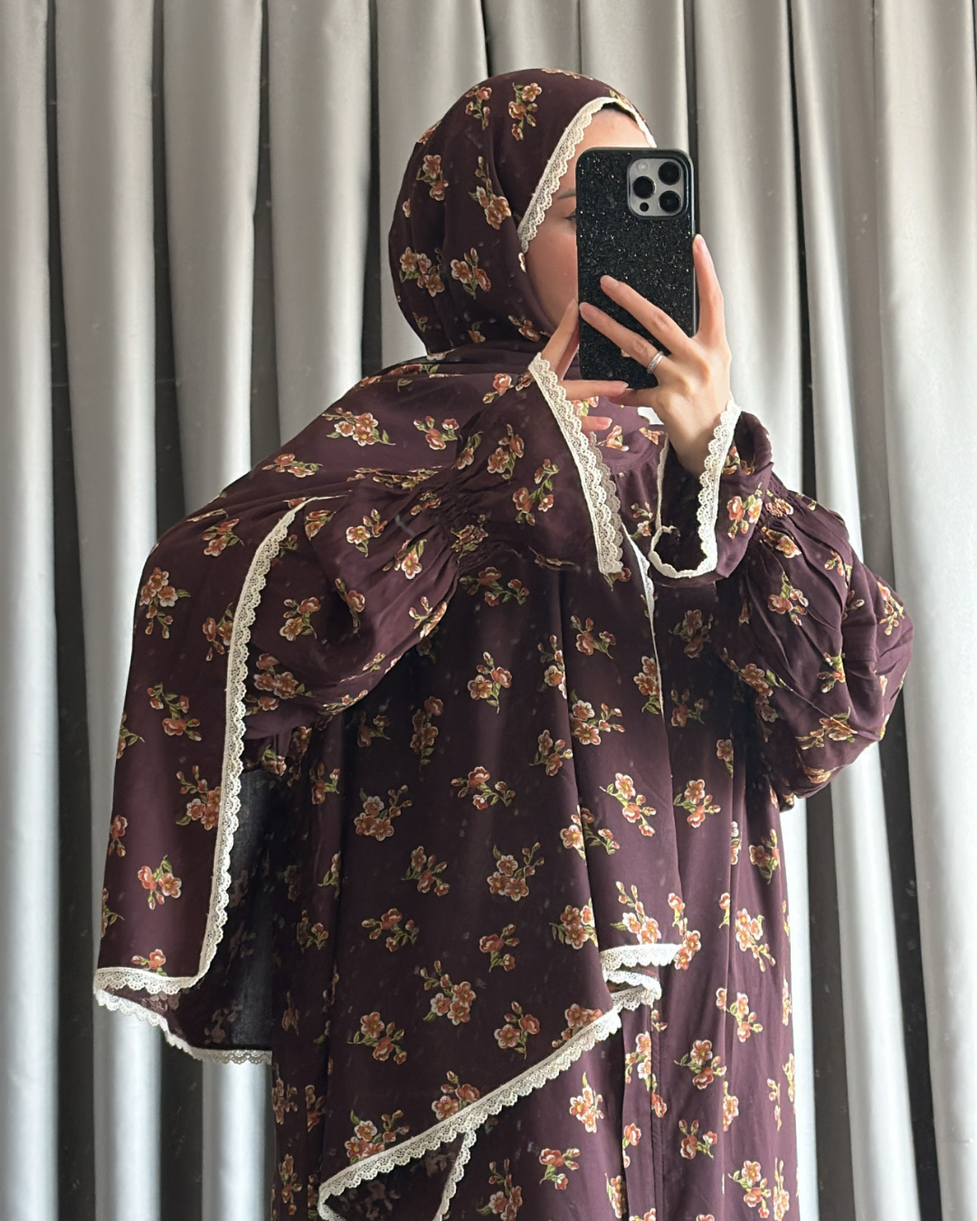 Liya Pamuklu Desenli Namaz Elbisesi