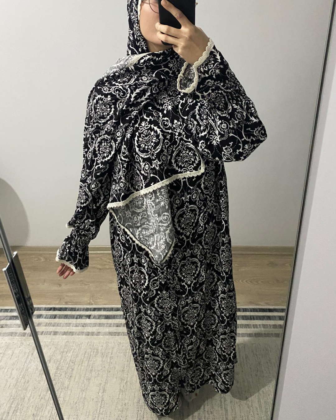 Liya Pamuklu Desenli Namaz Elbisesi