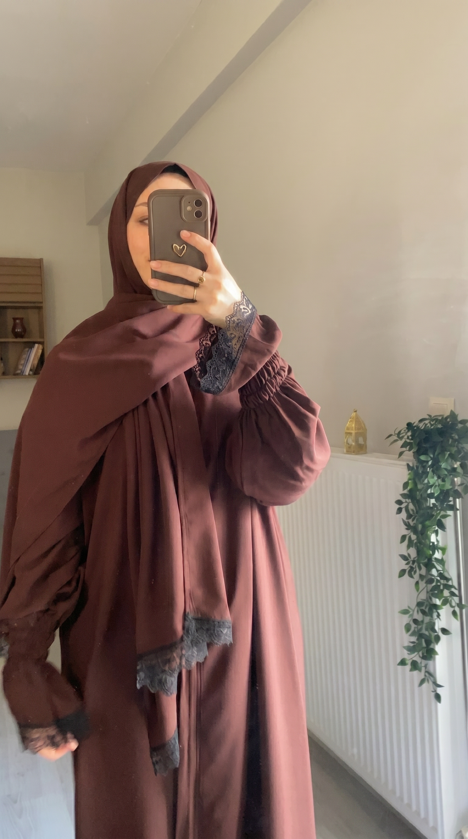 Liya Pamuklu Kahve Namaz Elbisesi
