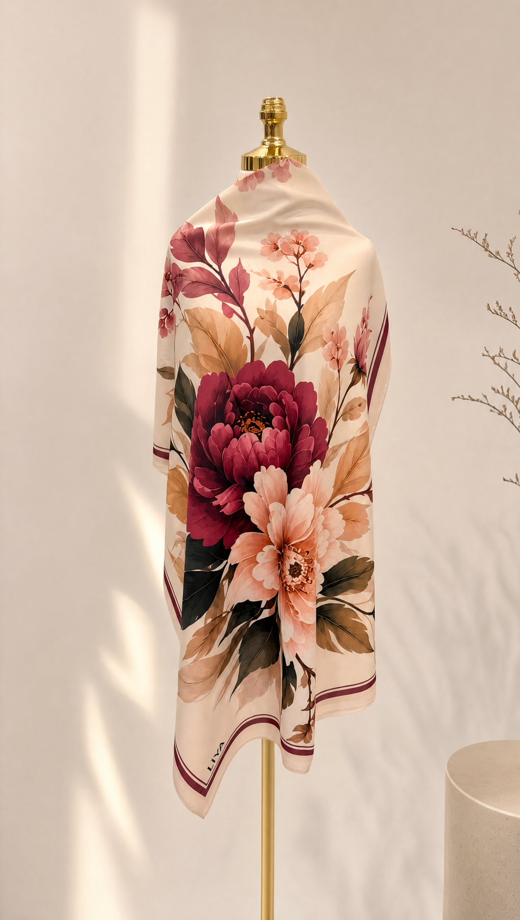 Lotus Serisi Soft Şal - Krem