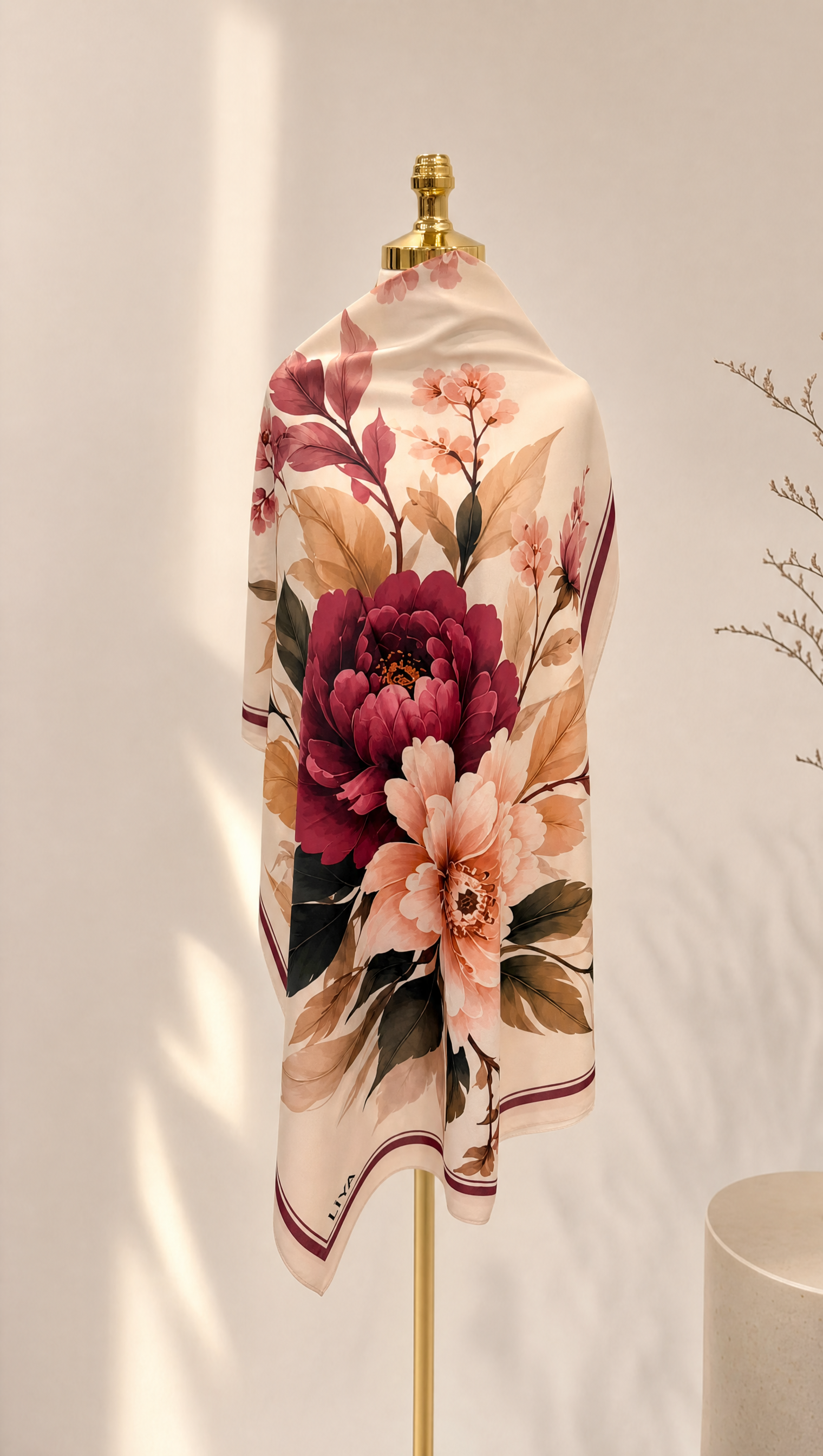 Lotus Serisi Soft Şal - Krem